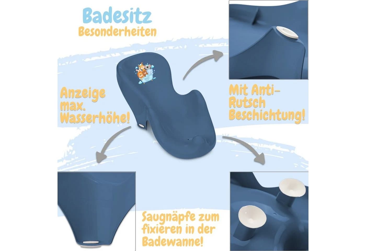 Babykajo Babybadewanne Set mit Ständer und Badesitz TÜV geprüft - Bild 4