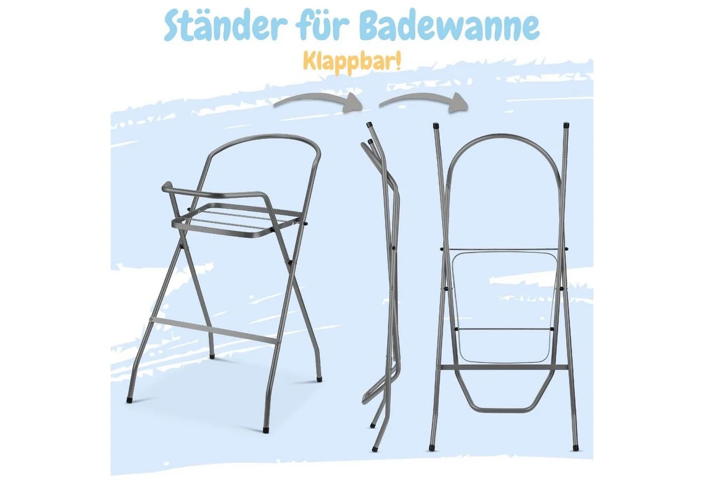 Babykajo Babybadewanne Set mit Ständer und Badesitz TÜV geprüft - Bild 5
