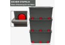 Babykajo Aufbewahrungsbox 3er Set mit Rollen 50L Schwarz/Rot Bild 3
