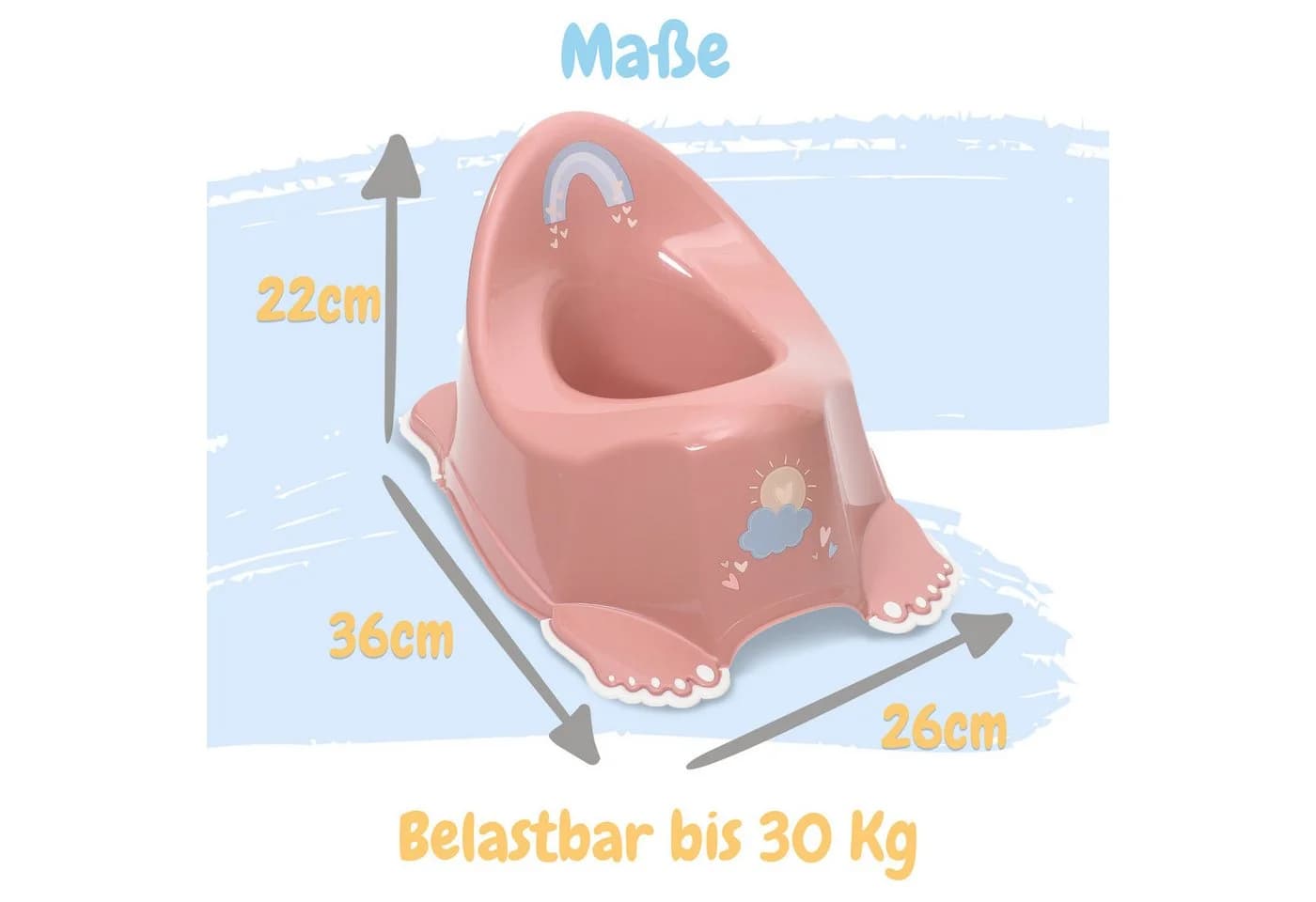 Babykajo Töpfchen Rot BPA-frei mit Griff & Anti-Rutsch-Füßchen TÜV geprüft - Bild 4