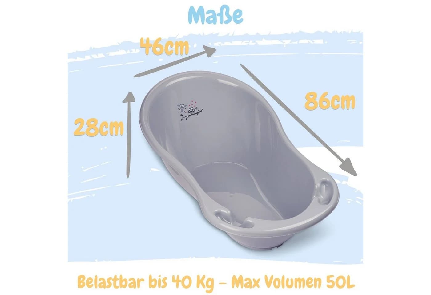 Babykajo Babybadewanne, Set 4-tlg. Baby Wanne mit Ständer, Wannensitz, Schlauch - TÜV Rheinland geprüft - Bild 4