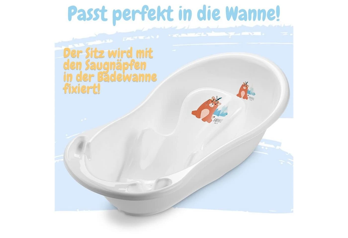 Babykajo Babybadewanne Komplett-Set Weiß mit Wanneneinsatz - Bild 3