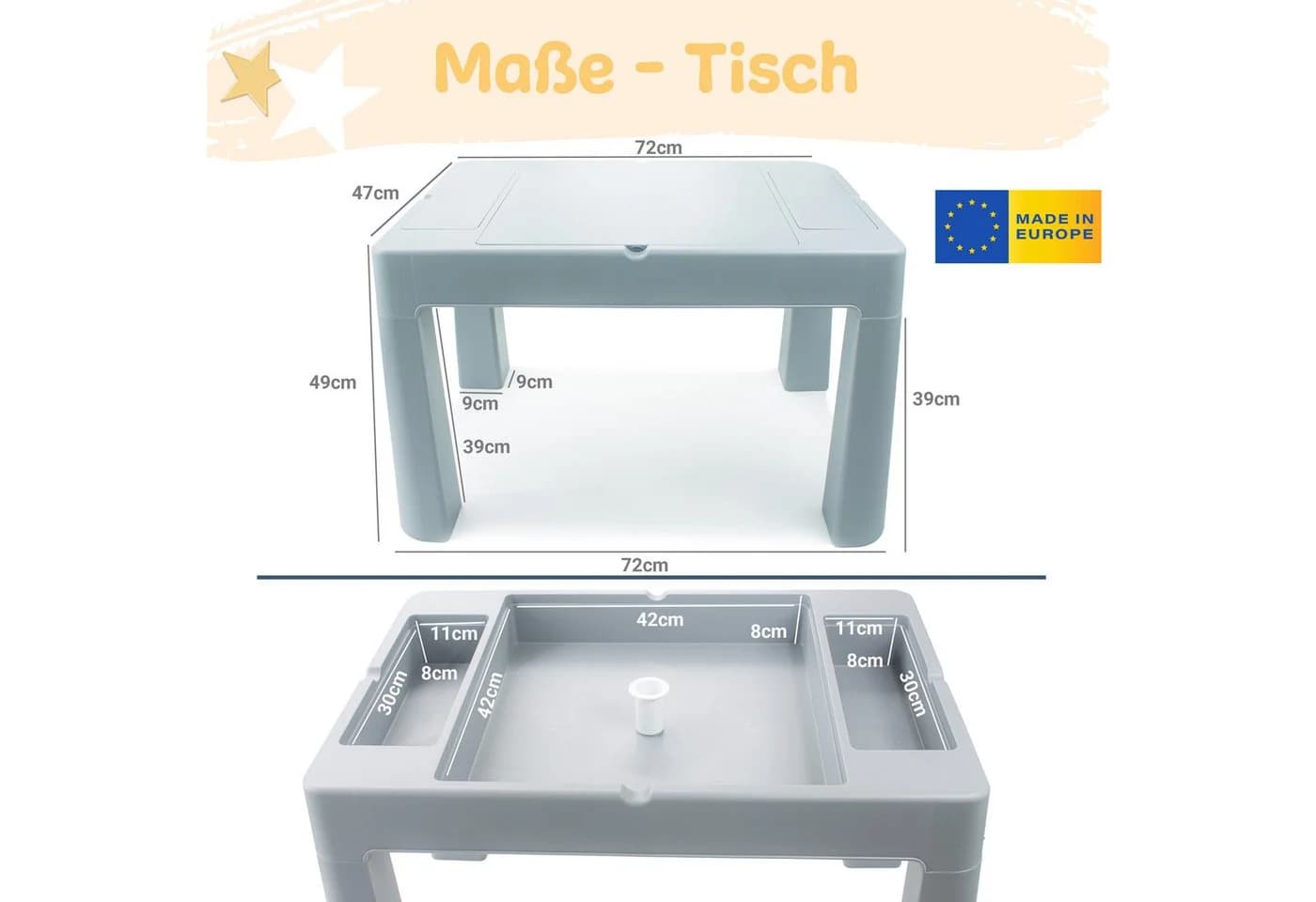 Babykajo Spieltisch Set 3-tlg. Grau/Grün/Rot Kunststoff - Bild 4