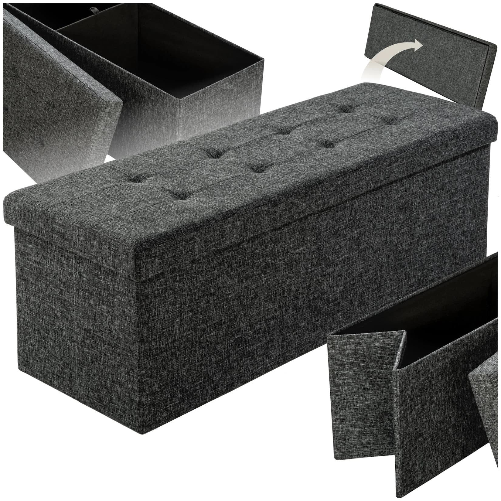 tectake Sitzhocker mit Stauraum faltbar gepolstert Polyester