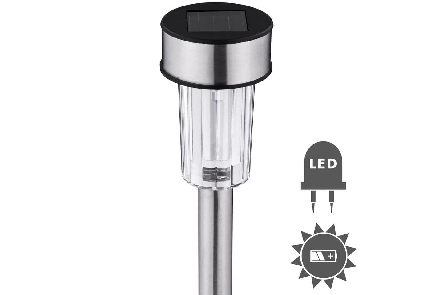 tectake LED Gartenstrahler 24-er Set Solarlampen Edelstahl Kaltweiß - Bild 3