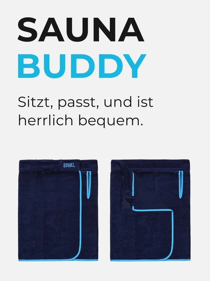 Sowel Saunakilt 100% Bio-Baumwolle mit Reißverschlusstasche