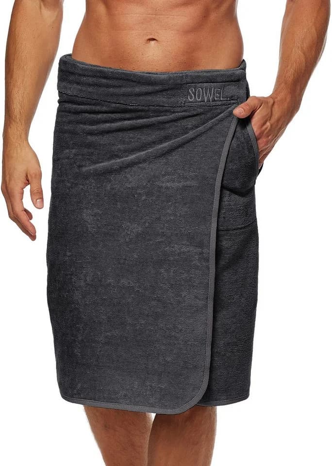Sowel Saunakilt Herren 100% Bio-Baumwolle Grau - Bild 2