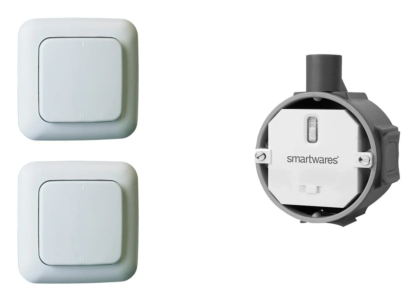 Smartwares Licht-Funksteuerung Set Einbauschalter + 2x Wandschalter Taster Weiß - Bild 2