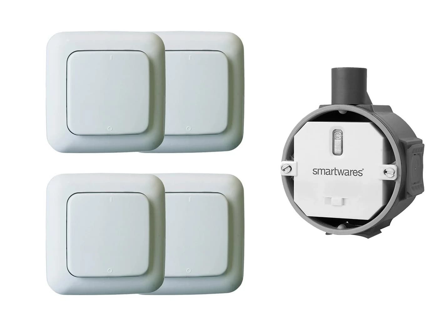 Smartwares Licht-Funksteuerung Set Einbauschalter + 4x Wandschalter Weiß - Bild 2