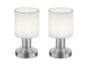 TRIO Leuchten LED Tischleuchte 2er Set Touch Silber Weiß Bild 2