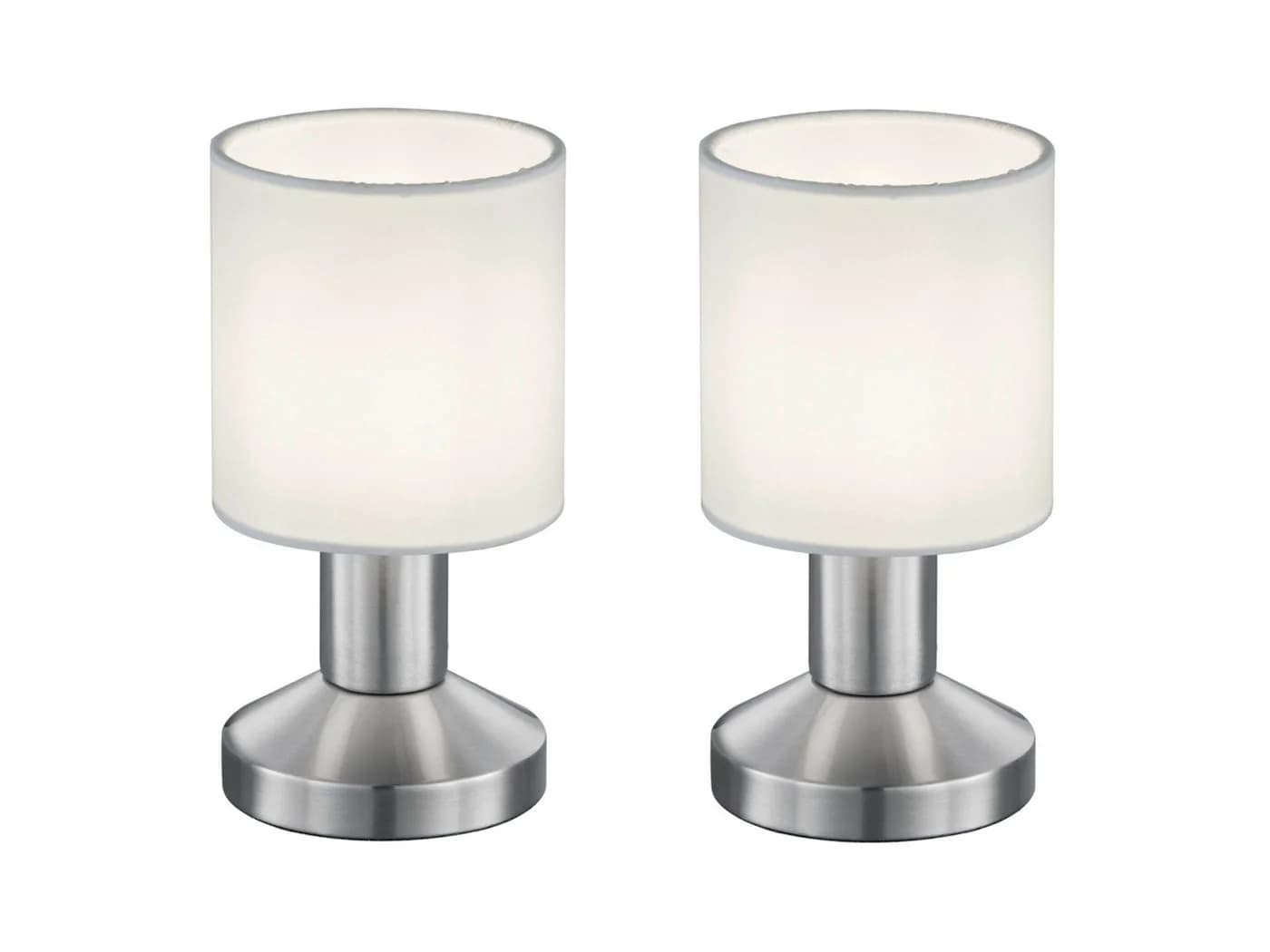 TRIO Leuchten LED Tischleuchte 2er Set Touch Silber Weiß - Bild 2