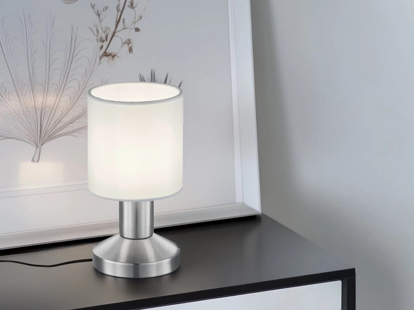 TRIO Leuchten LED Tischleuchte mit Touch-Dimmfunktion Weiß/Silber