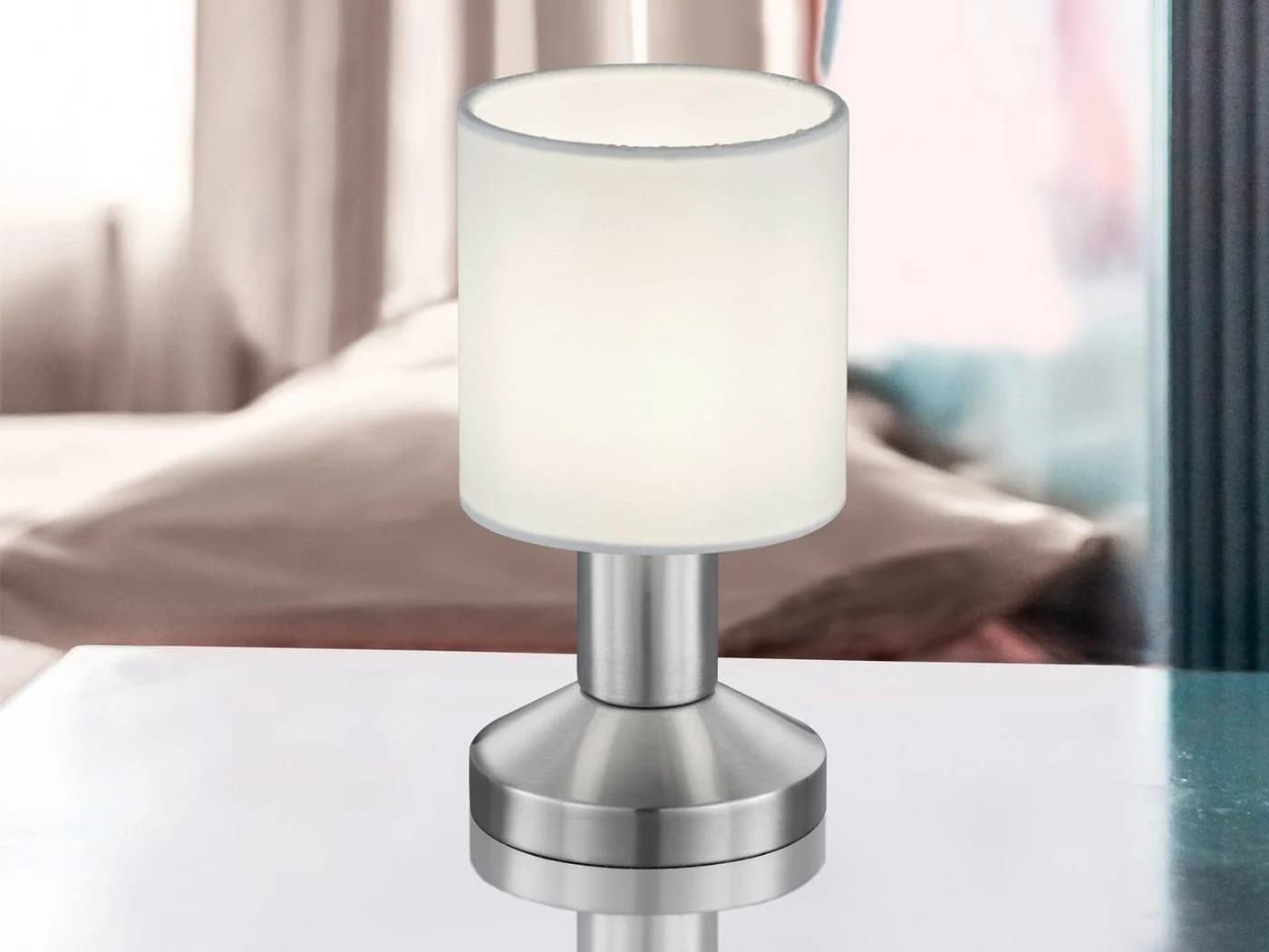 TRIO Leuchten LED Tischleuchte mit Touch-Dimmfunktion Weiß/Silber - Bild 4