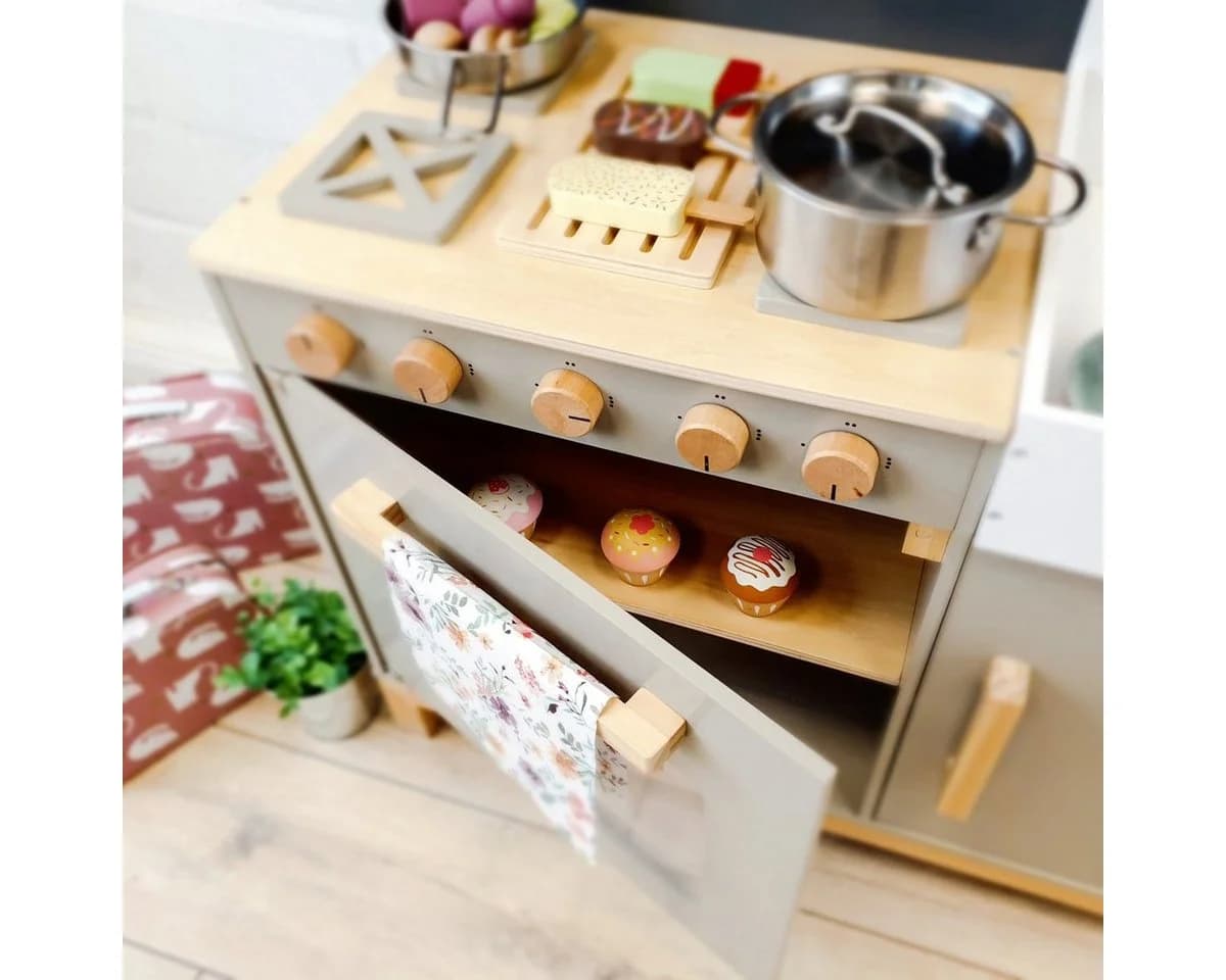 MUSTERKIND Spielküche Linum Skandinavisch Beige Grau Holz - Bild 5