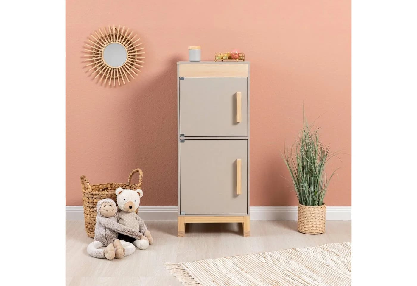 MUSTERKIND Kinder-Kühlschrank Ficus Skandinavisch Grau/Natur - Bild 4