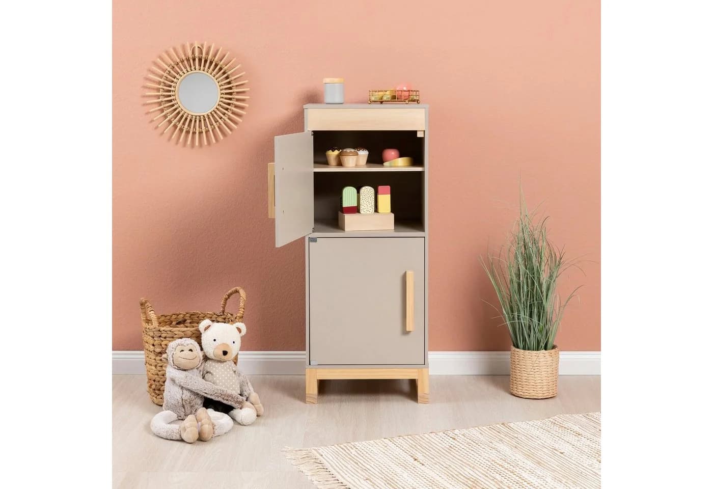 MUSTERKIND Kinder-Kühlschrank Ficus Skandinavisch Grau/Natur - Bild 5
