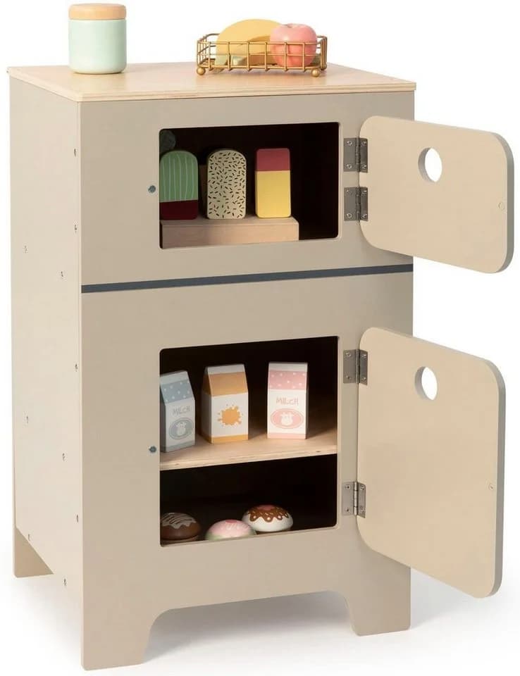 MUSTERKIND Kinder-Kühlschrank Mix & Match warmgrau/natur Holz