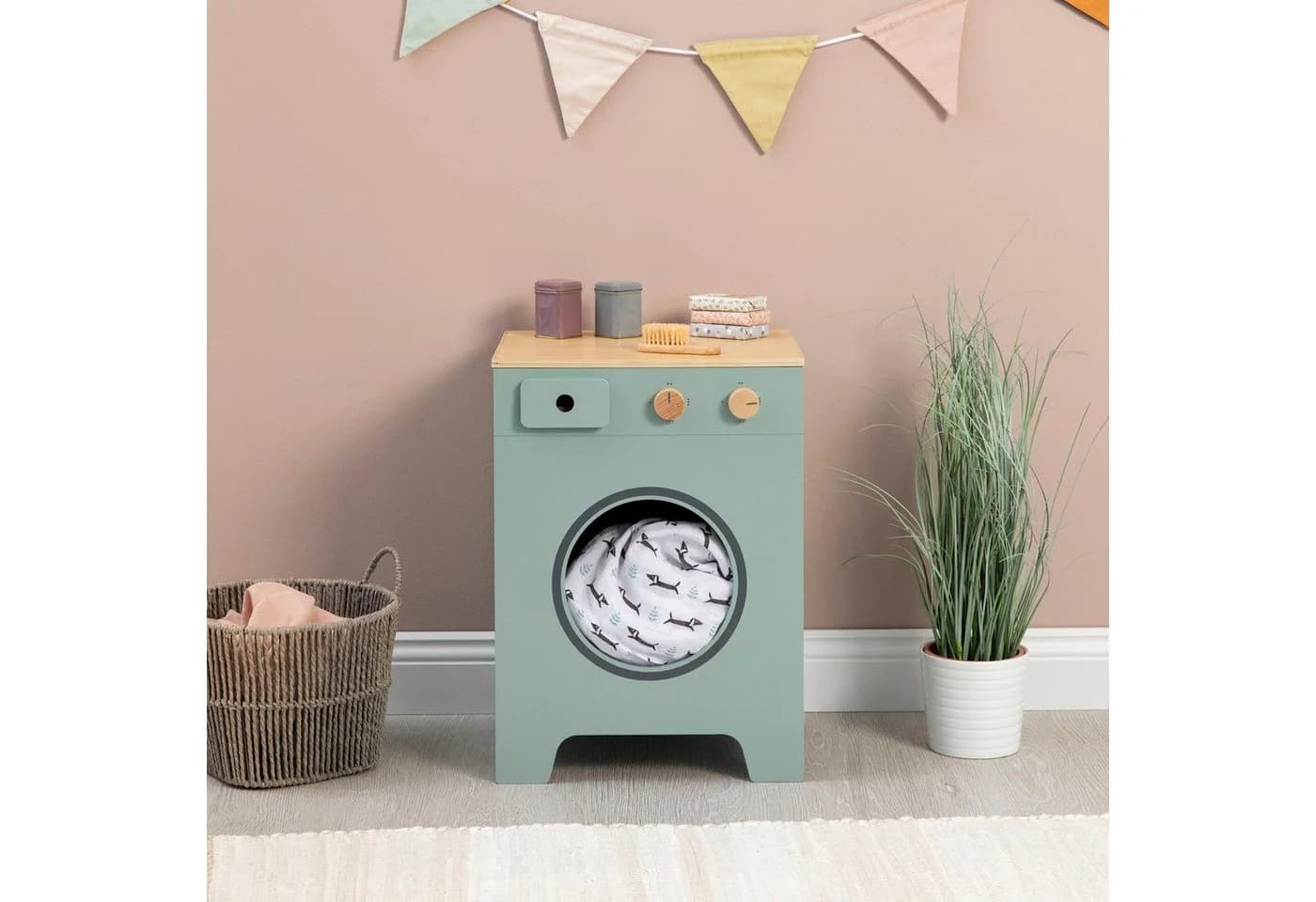 MUSTERKIND® Kinder-Waschmaschine Mix & Match, salbei/natur, FSC® - schützt Wald