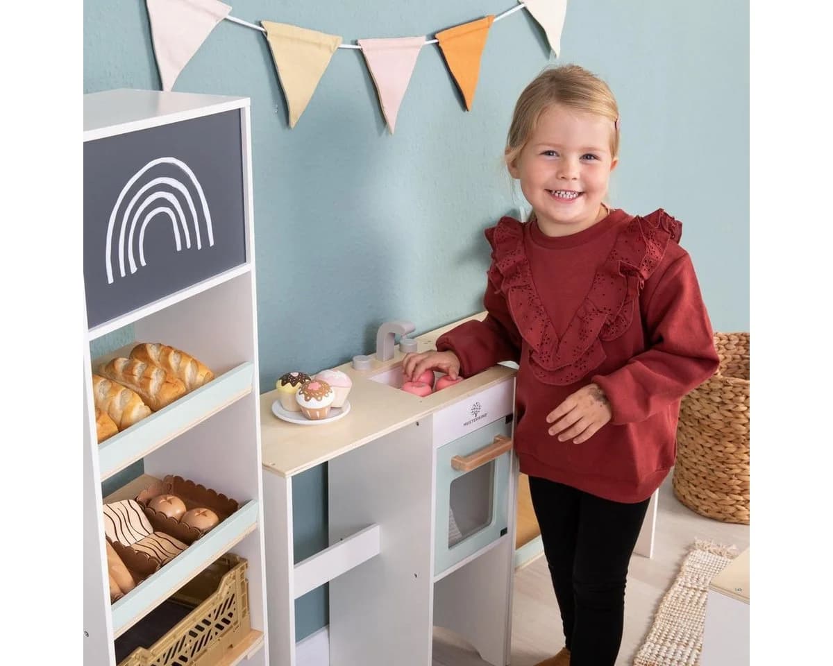 Musterkind Kaufladen Avena 2in1 Spielküche Weiß Grün Natur - Bild 4