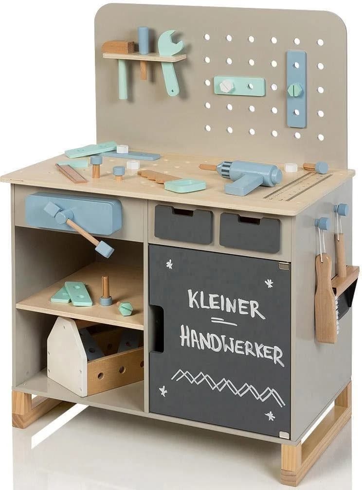 Musterkind Kinderwerkbank Fagus Grau Natur Holz - Bild 2