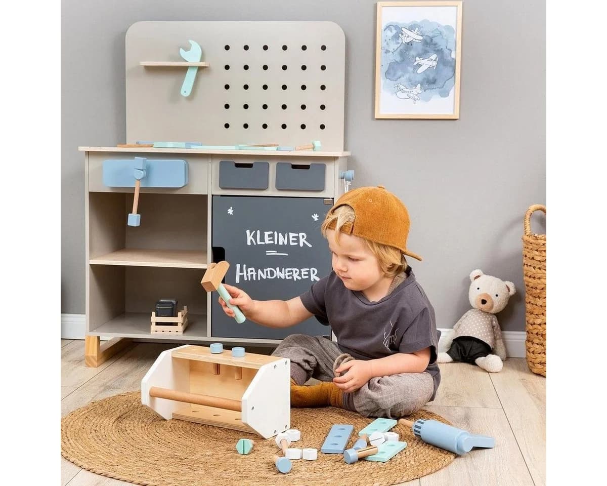 MUSTERKIND® Spielwerkzeugkoffer Fagus weiß - 27 Teile - Bild 5