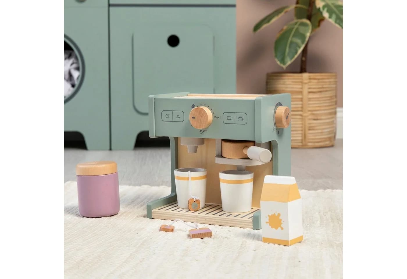 MUSTERKIND® Kinder-Kaffeemaschine Coffea Grün Holz - Bild 3