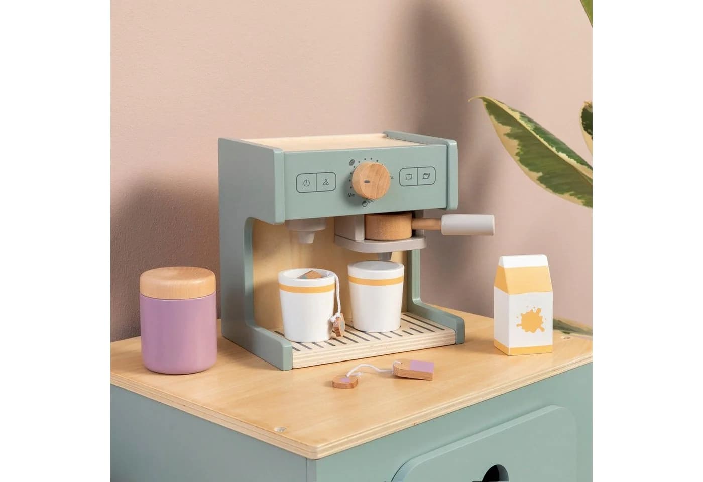 MUSTERKIND® Kinder-Kaffeemaschine Coffea Grün Holz - Bild 4