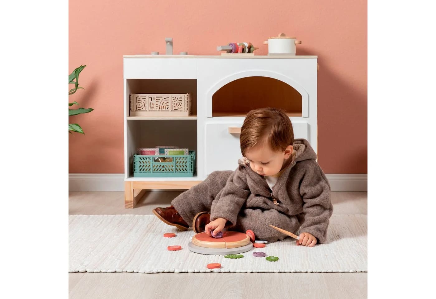 MUSTERKIND® Spiellebensmittel Pizza-Set Bunt Holz - Bild 4