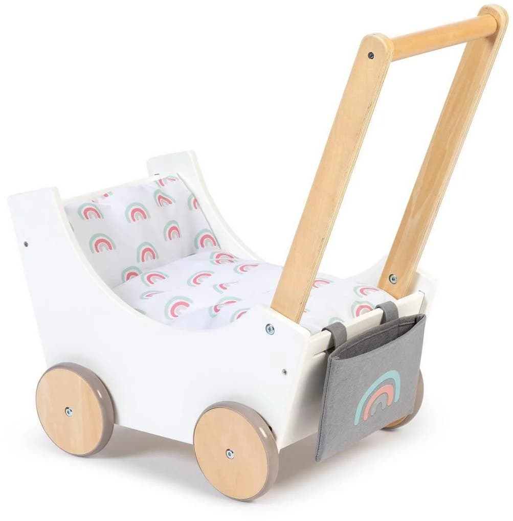 MUSTERKIND® Puppenwagen Barlia weiß/natur Skandi-Look