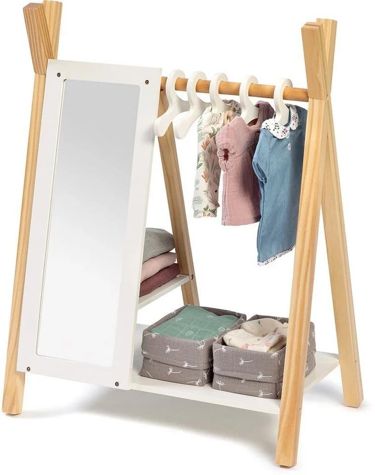 MUSTERKIND® Puppenkleiderschrank Viola Natur/Weiß Skandi-Look - Bild 2