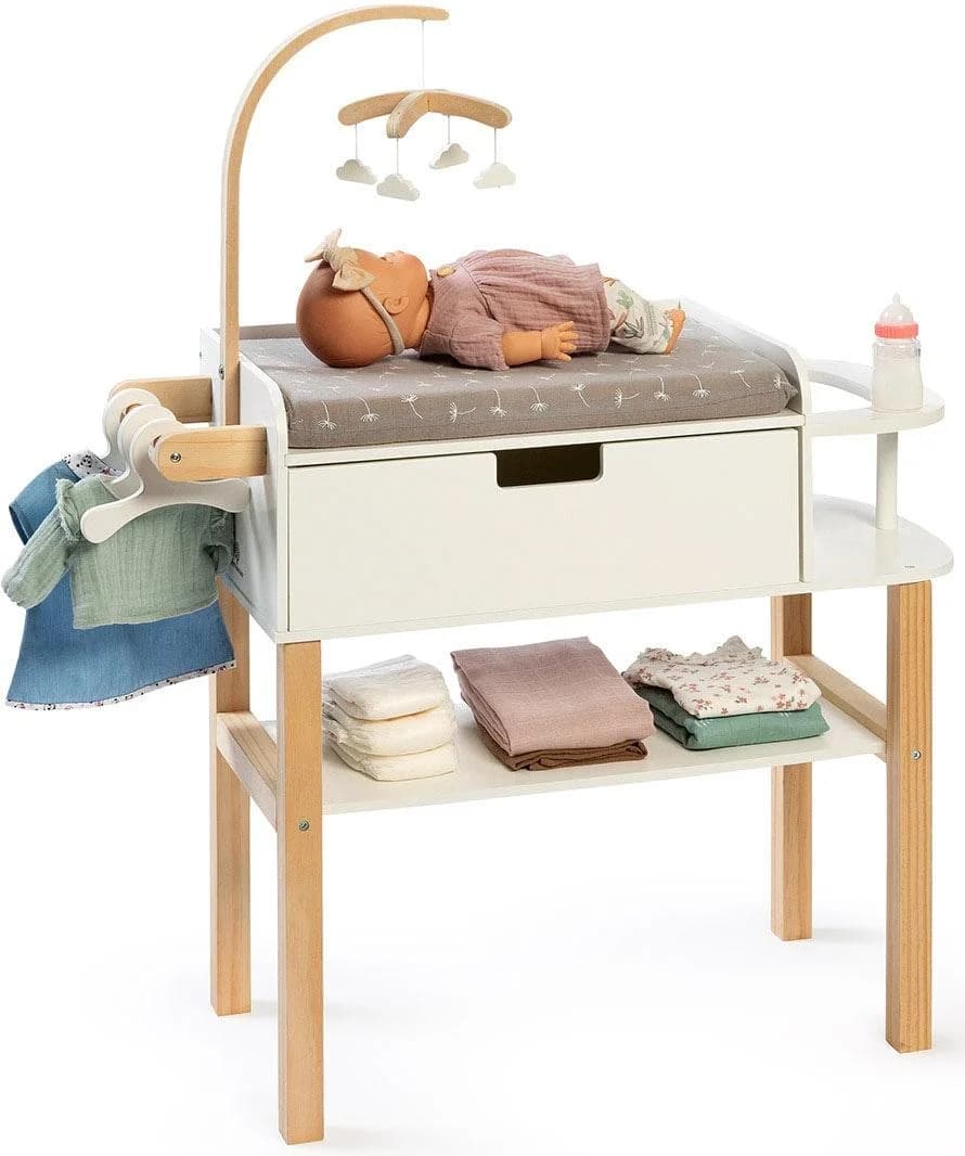 MUSTERKIND® Puppenwickeltisch Viola, natur/weiß Skandi-Look