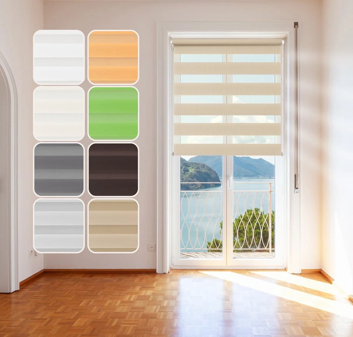 DomDeco Doppelrollo NOA Duo-Rollo Beige Klemmbar Kettenzug - Bild 2