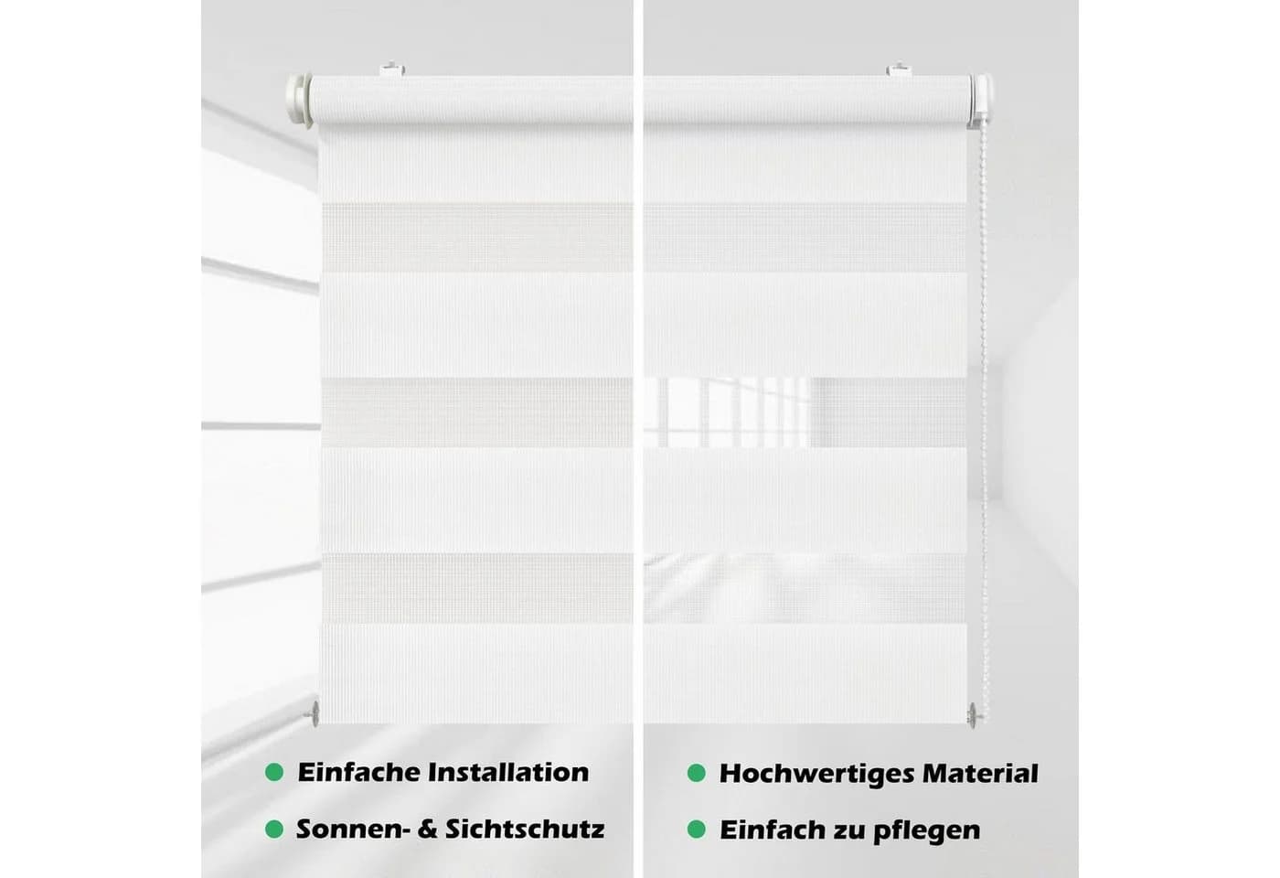 Doppelrollo NOA Duo-Rollo DomDeco Klemmfix-Montage Sicht- und Blendschutz