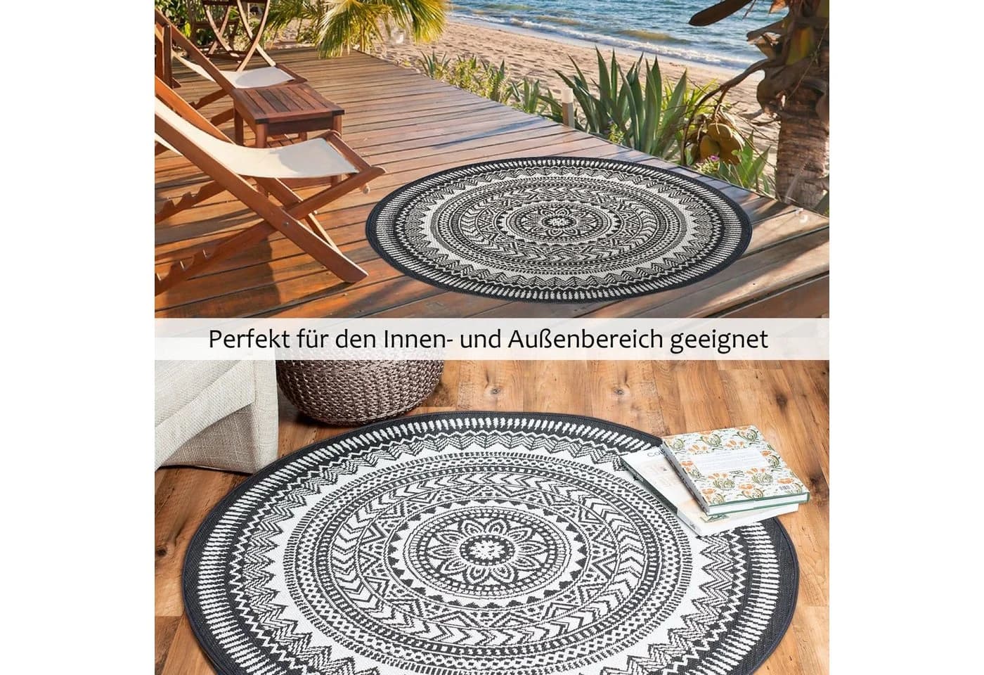 DomDeco Outdoorteppich Rund Finn Kunstfaser - Bild 3