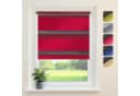DomDeco Doppelrollo Metallic Klemmfix Rot Schwarz Kettenzug Bild 2