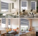 DomDeco Doppelrollo Metallic Klemmfix Kettenzug Grau Schwarz Bild 1