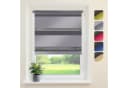 DomDeco Doppelrollo Metallic Klemmfix Kettenzug Grau Schwarz Bild 2