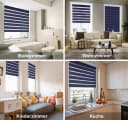 DomDeco Doppelrollo Duo-Rollo Klemm Fix Blau Bild 1