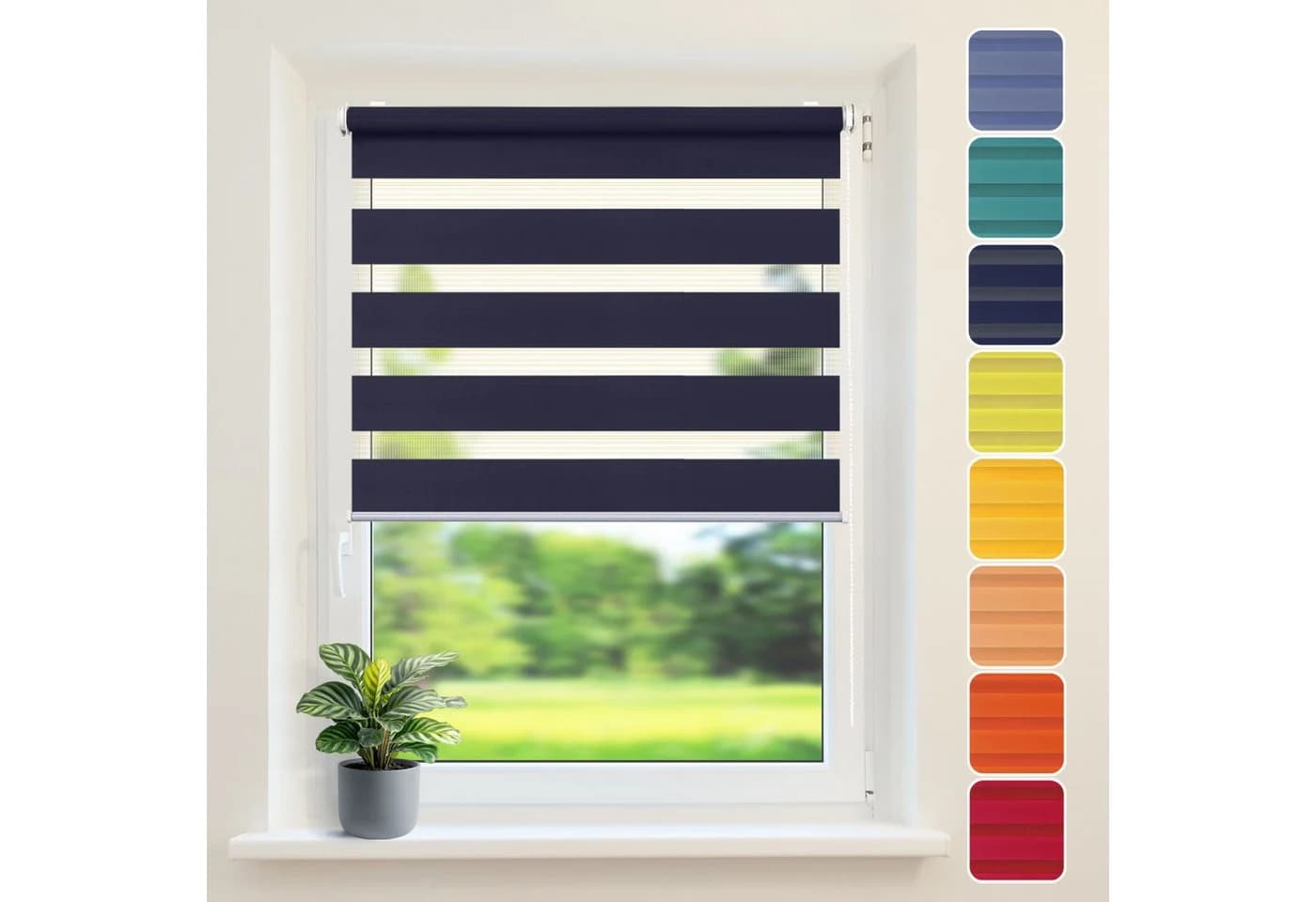 DomDeco Doppelrollo Duo-Rollo Klemm Fix Blau - Bild 2