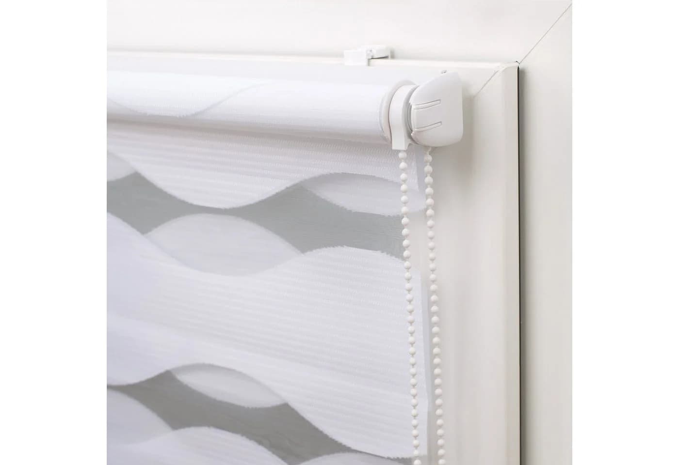DomDeco Doppelrollo Klemmfix "Wave" Weiss Duo-Rollo ohne Bohren - Bild 4