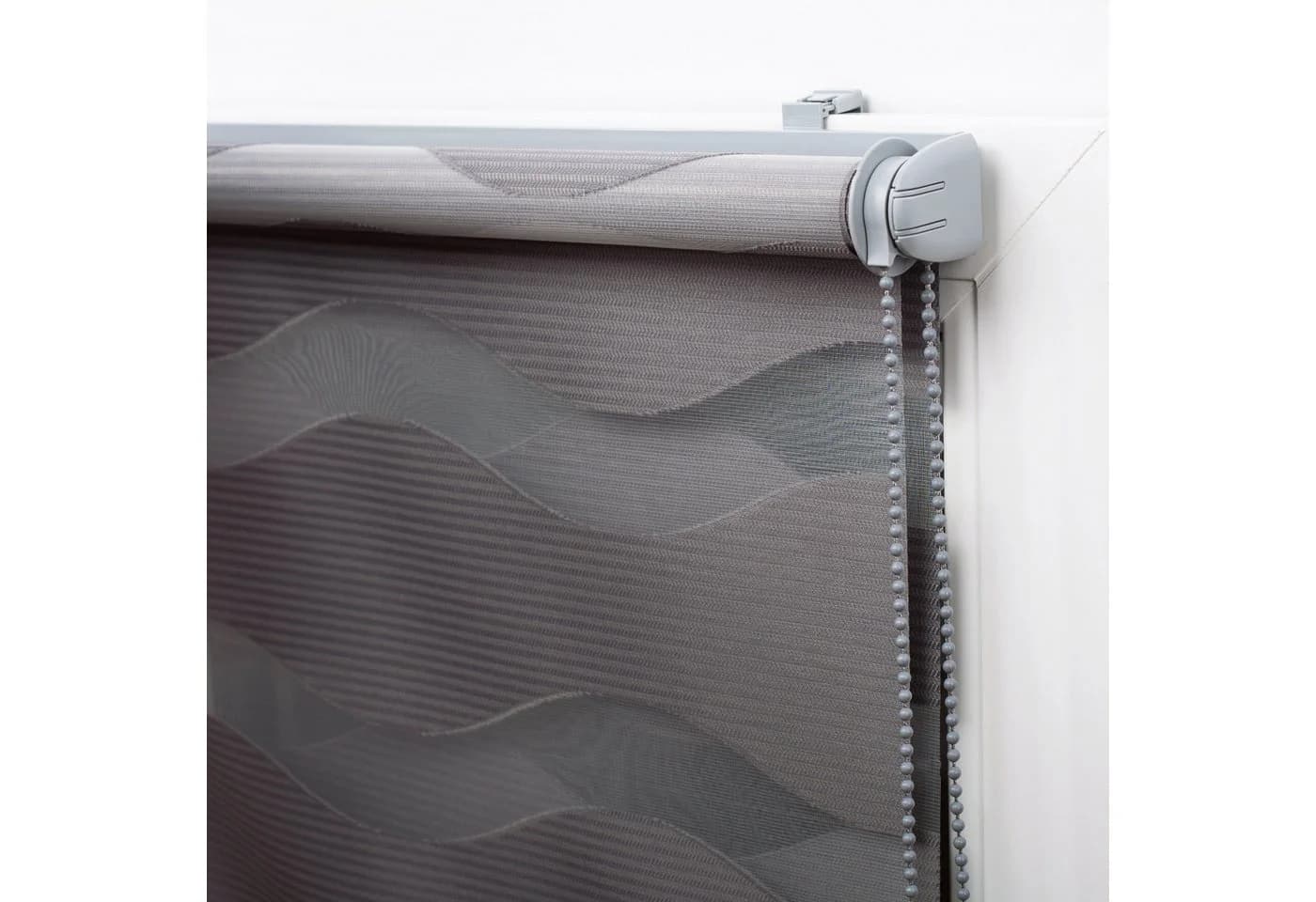 DomDeco Doppelrollo Klemmfix Wave Grau - Bild 4