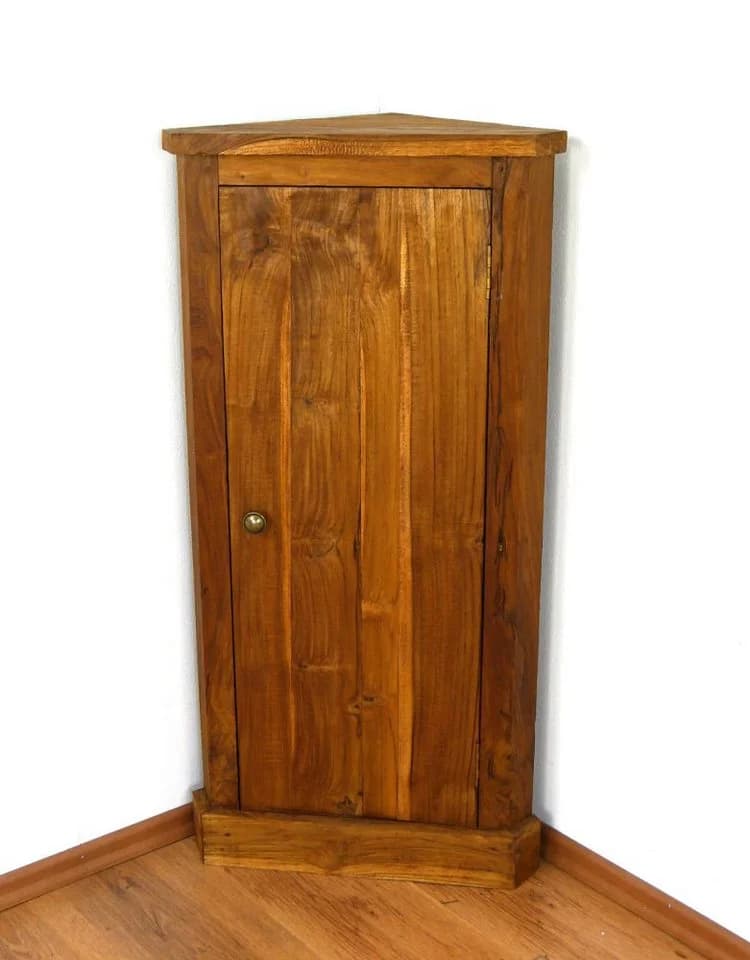 livasia Eckschrank mit 3 Fächern aus massivem Java-Teakholz braun - Bild 3