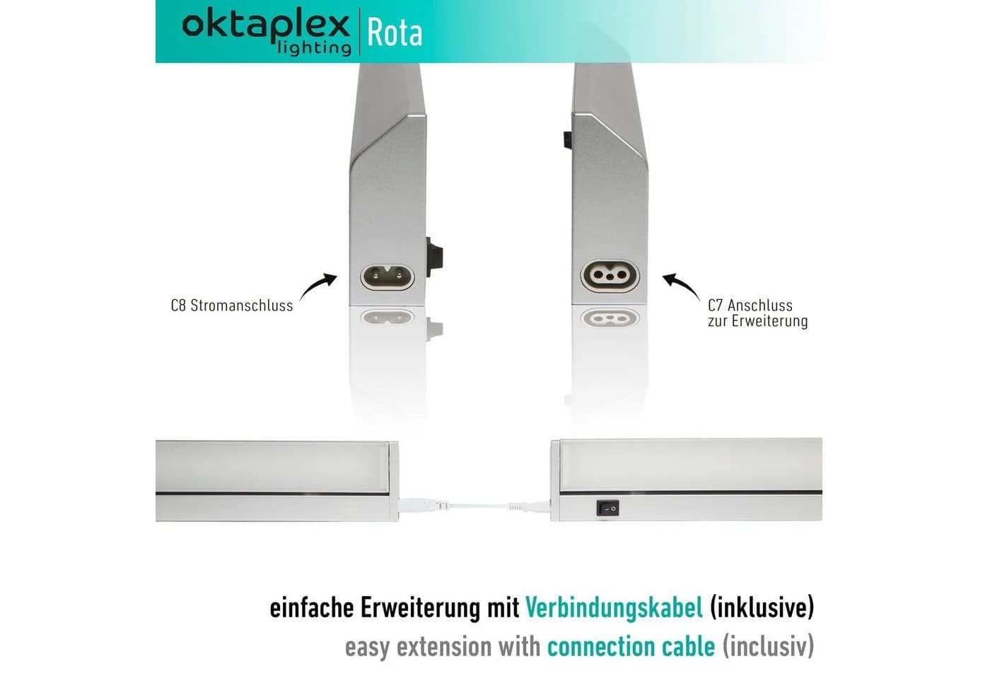 Oktaplex lighting LED Unterbauleuchte Aluminium 58cm Silber - Bild 3