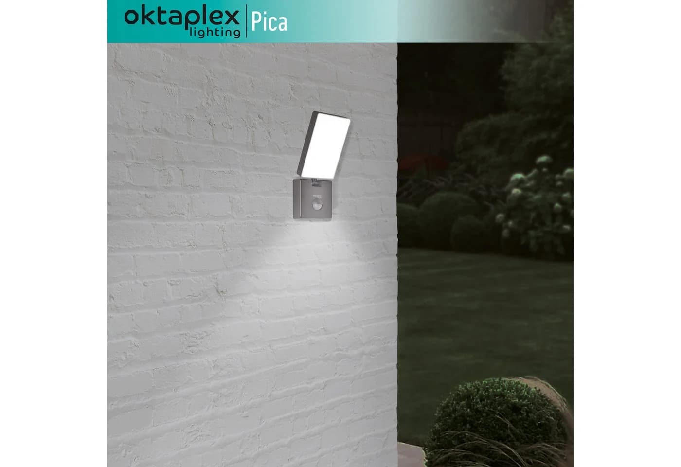 Oktaplex Pica LED Außen-Wandleuchte Bewegungsmelder IP65 10W 800lm Anthrazit - Bild 3