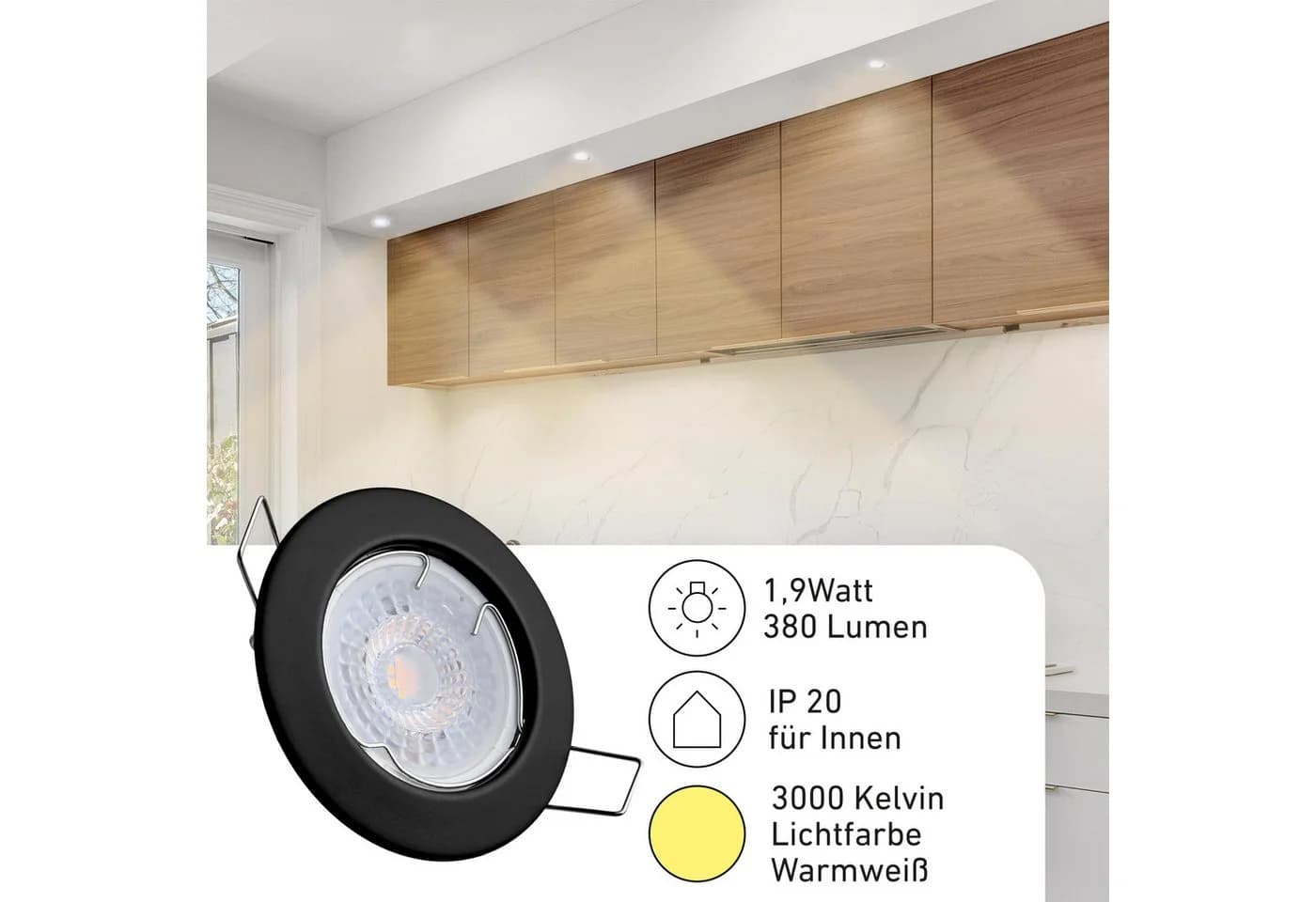 Oktaplex lighting LED Einbaustrahler Sedan Schwarz 3000K - Bild 3