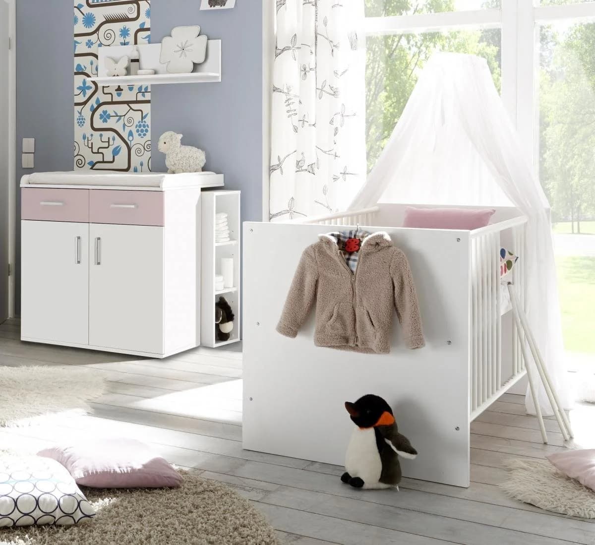 Storado Babyzimmer Komplettset Sienna 7-tlg. Weiß Matt Flieder - Bild 3
