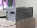 Stich-haltig CD Box Filz Ledergriffe Bild 3