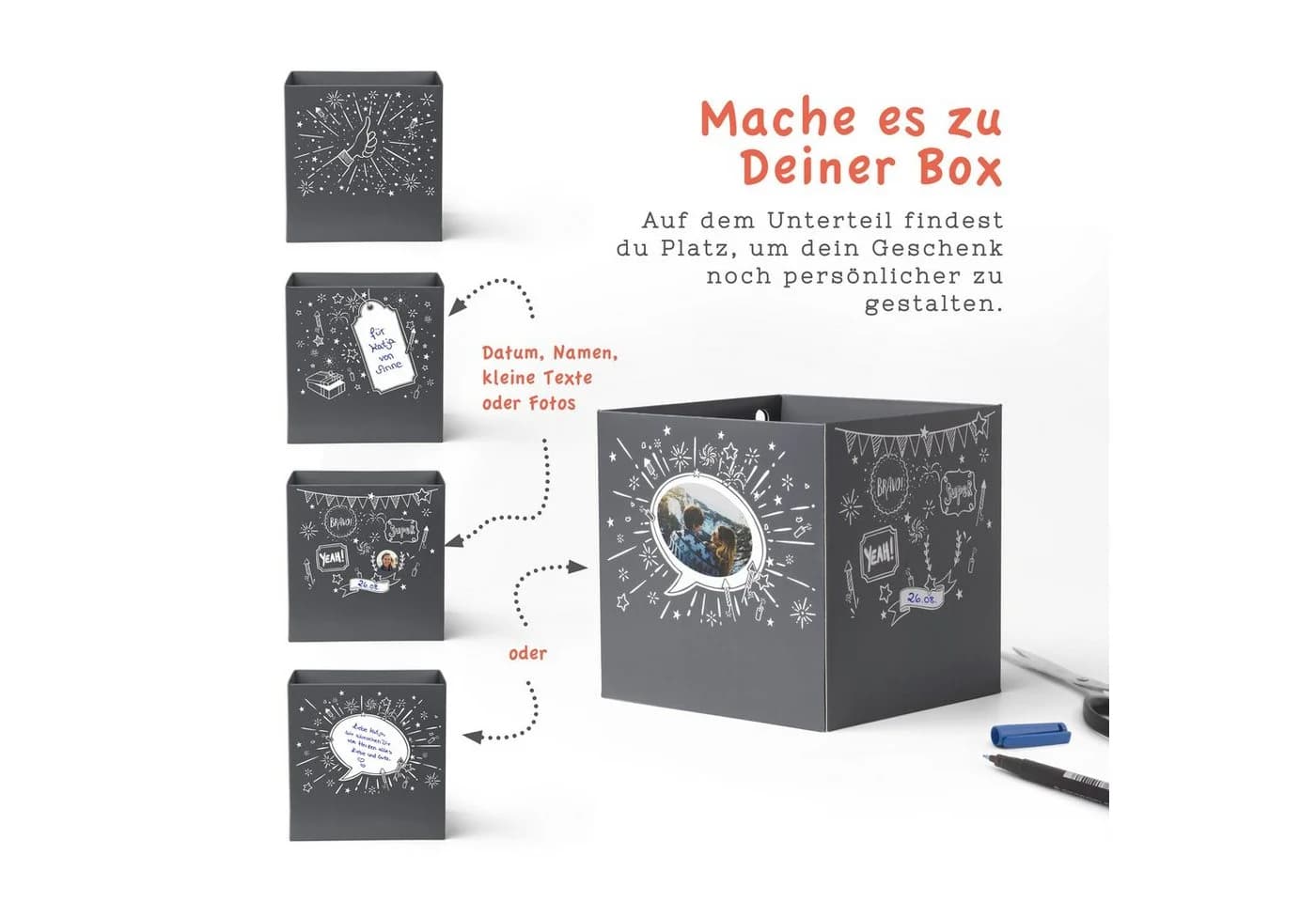 SURPRISA Geschenkbox Rätzel mit Zahlenschloss Weiß - Bild 4