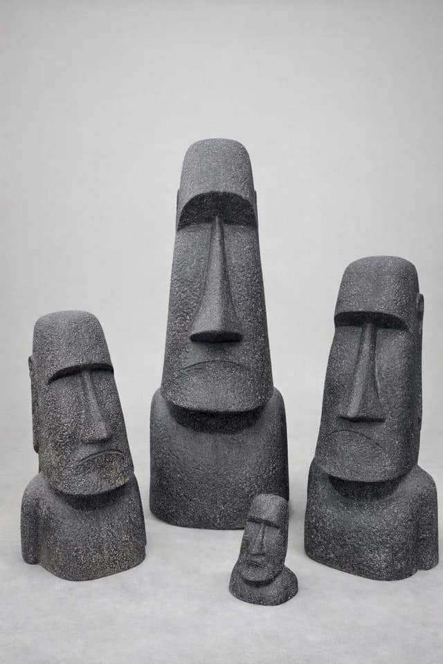 FaHome Moai Statue Gartenfigur Glasfaserbeton - Bild 2