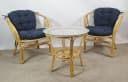 Rattani Rattangarnitur Bahama Set 2 Sessel Tisch Glasplatte Honig/Anthrazit Bild 2